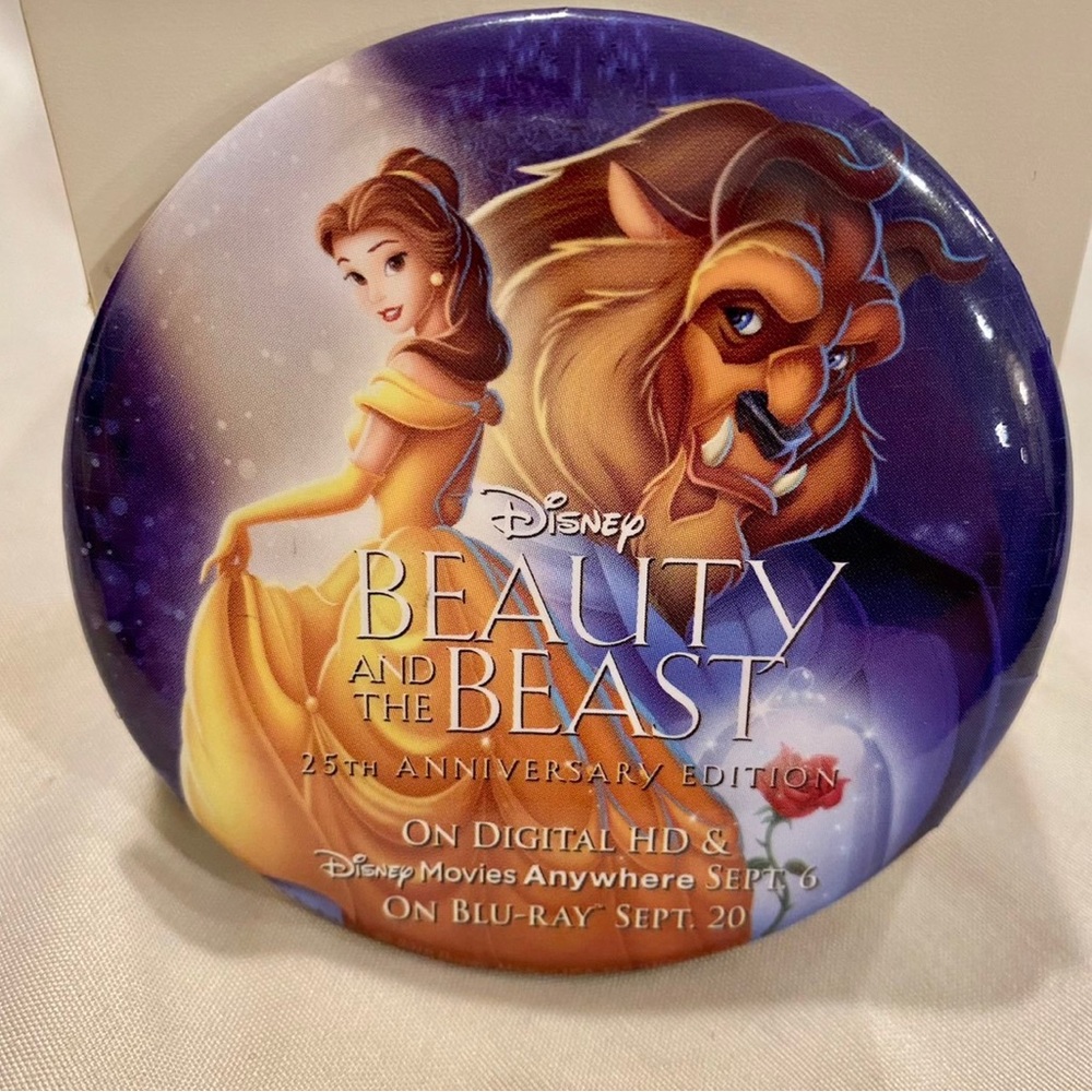 Disney Beauty and the Beast 25th Anniversary Edition Souvenir Button Pin